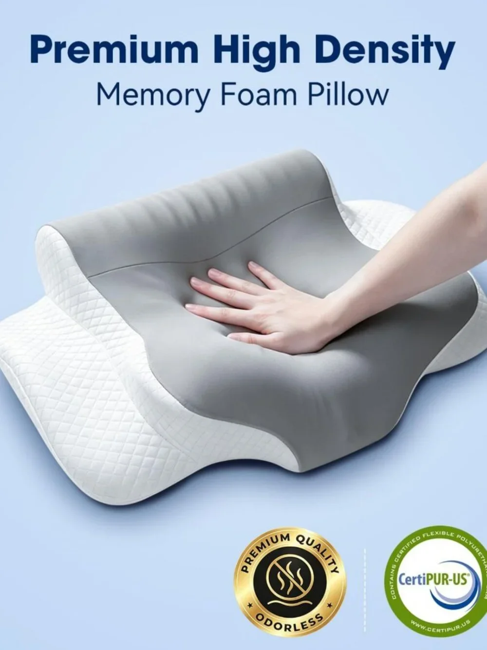 Ergonomic Memory Foam Neck Pillow for Pain Relief - Contour Support for All